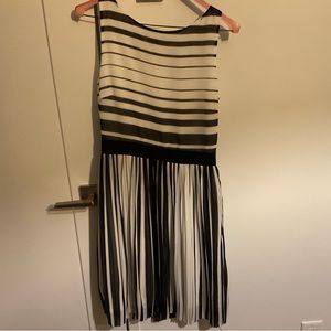 Black and white striped dress
